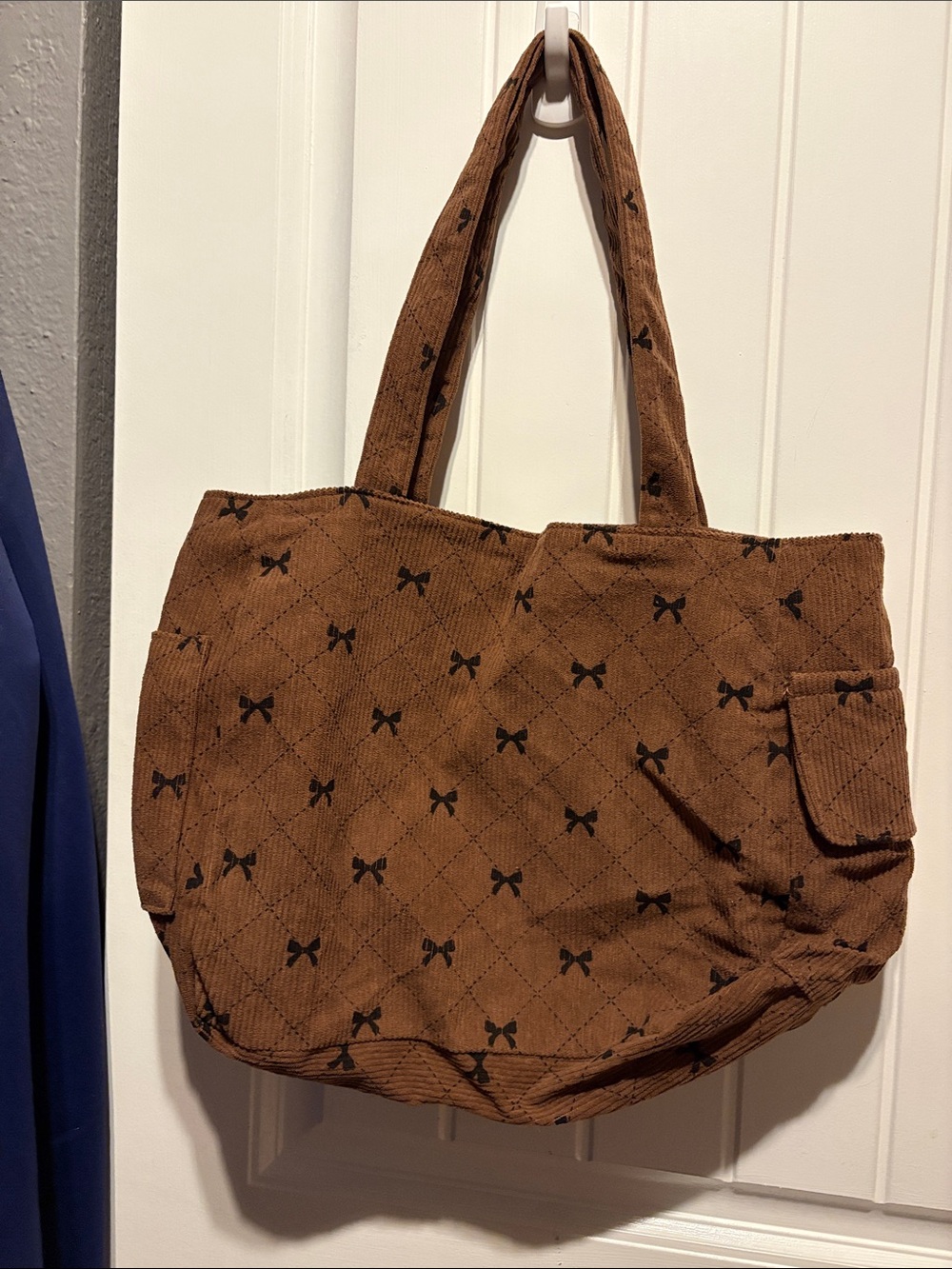 Brown Bow Pattern Tote Bag - Women